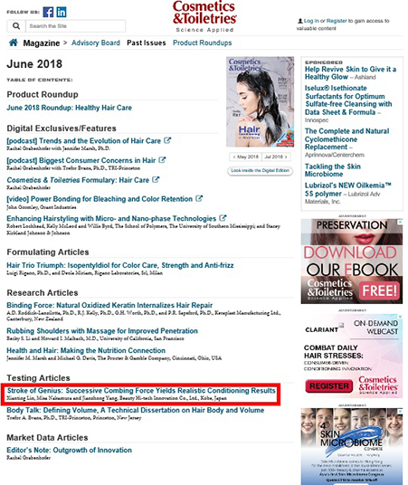 Allured Business MediaА厏uCosmetics & Toiletries Vol. 133, No. 6, June 2018v